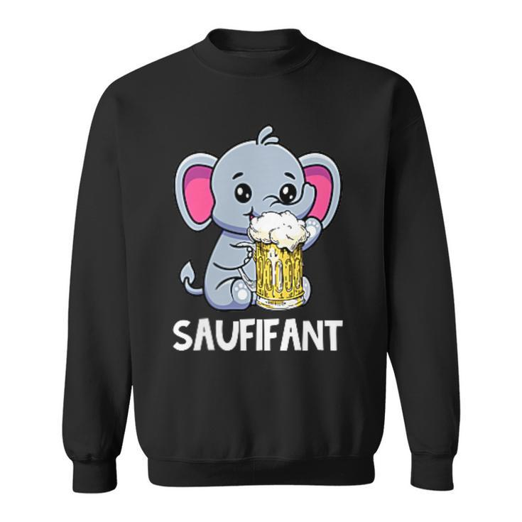 Saufifant Party Elefant Alkohol Bier Saufen Feiern Sweatshirt