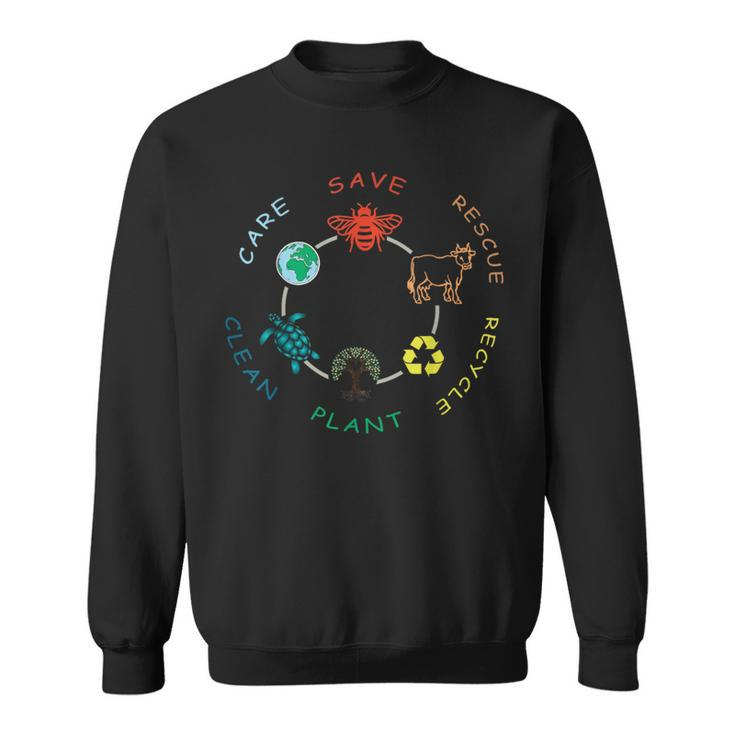 Save Bees Rescue Animals Recycle Plastic Vintage Earth Day Sweatshirt