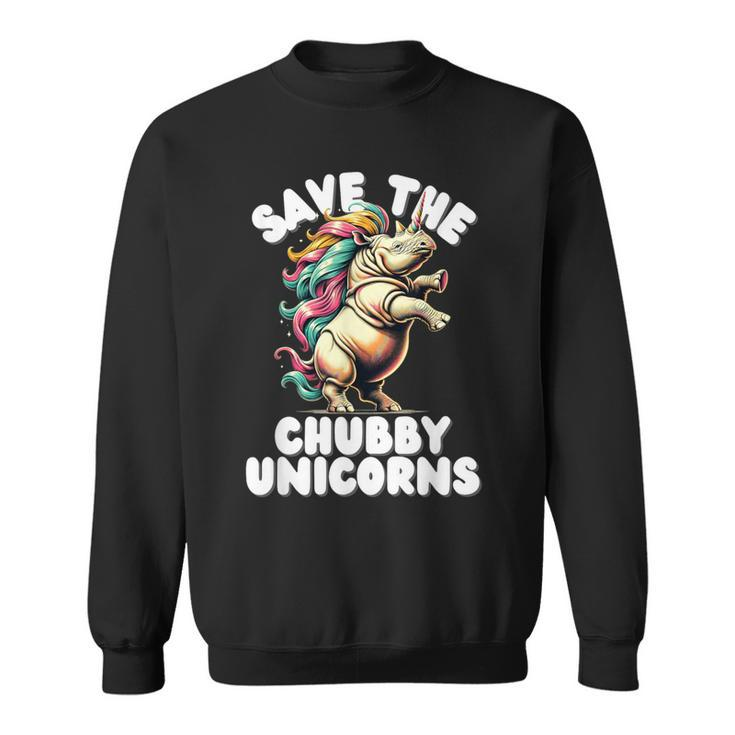 Save The Chubby Unicorn Rhino Colorful  Sweatshirt