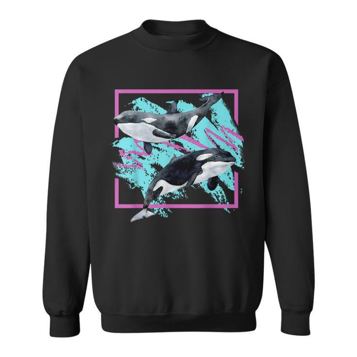 Save Whales 90S Orca Ocean Animals Chart Mammals Guide Eco Sweatshirt