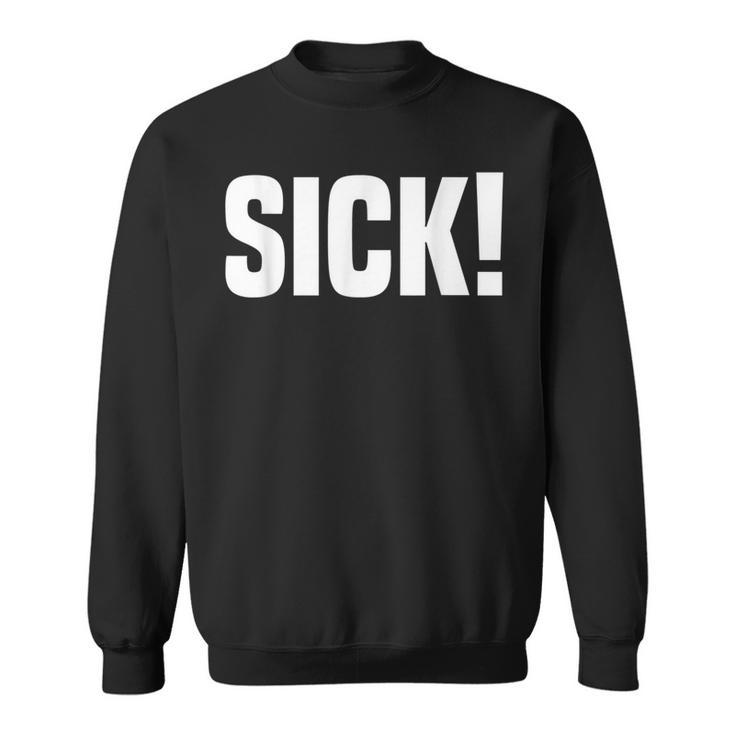 Schwarzes Grafik-Sweatshirt SICK!, Aufdruck Design für Jugendliche