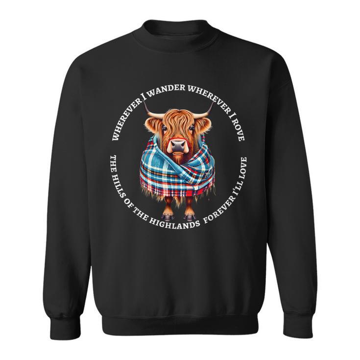 Scotland Highland Cow Mit Schottischem Gedichton Robert Burns Sweatshirt