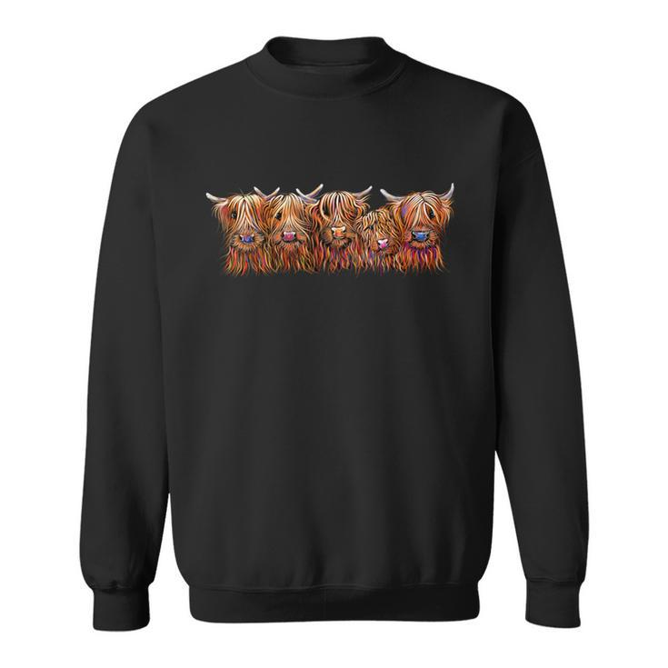 Scottish Highland Cows ' The Hairy Bunch Of Coos ' Sweatshirt