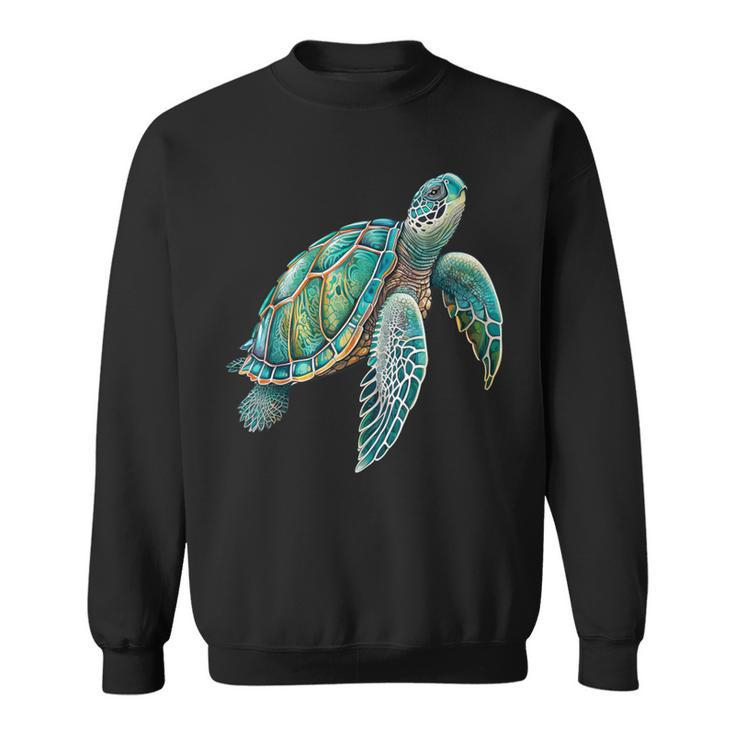 Sea Turtle Beach Lover Ocean Animal Graphic Novelty Womens Sweatshirt