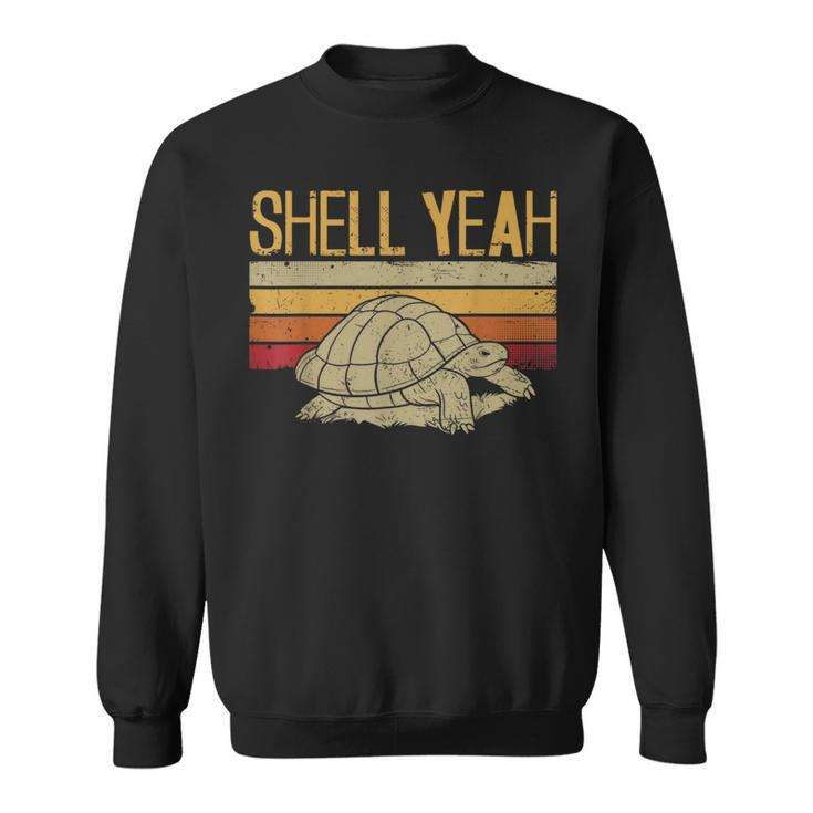 Sea Turtle Tortoise Pun Retro Vintage Shell Yeah Sweatshirt
