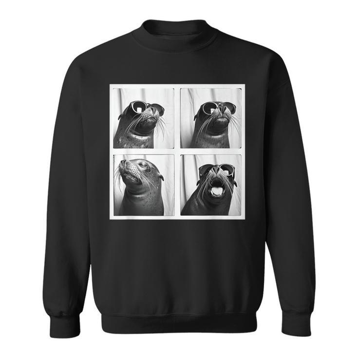 Seal With Sunglasses Cool Sea Lion Ocean Animal Photobooth Sweatshirt