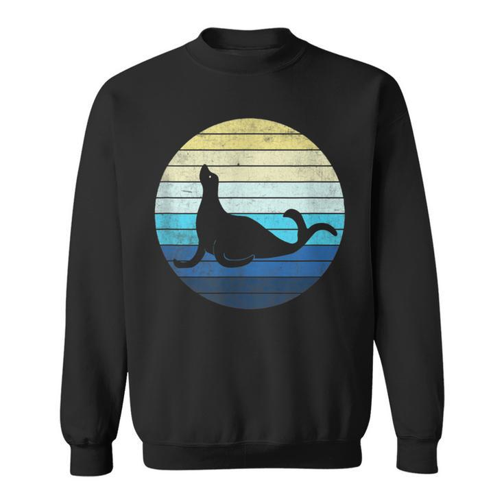 Seal Vintage With Baby Seal Lover Sea Lion Sweatshirt