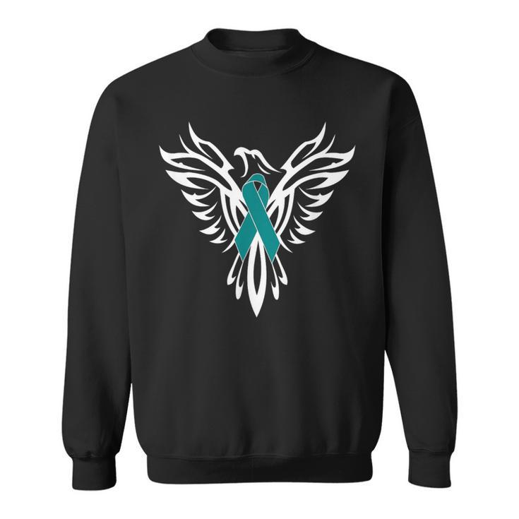 Sexual Assault Awareness Teal Ribbon Phoenix Sweatshirt