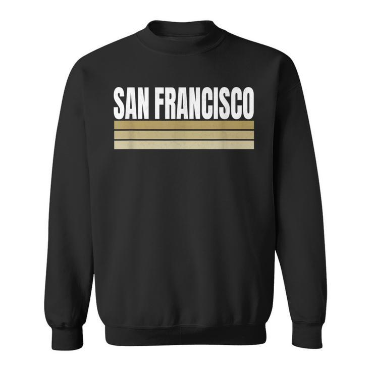 Sf Vintage Striped San Francisco Red Maroon San Francisco Ca Sweatshirt