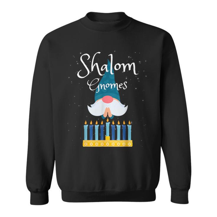 Shalom Gnomes Jewish Hanukkah Blessing Chanukah Lights Sweatshirt