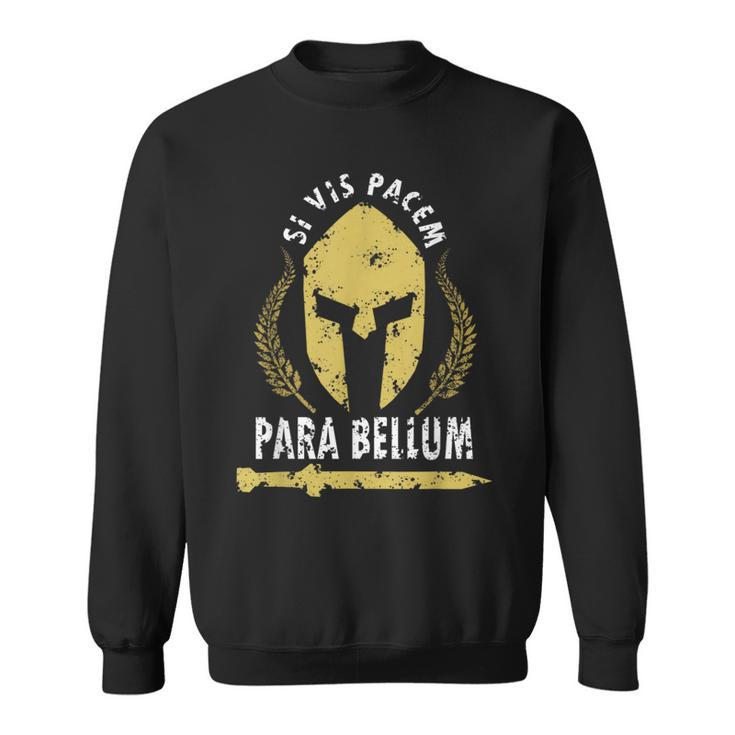 Si Vis Pacem Para Bellum Vintage Greece History Fighter Gym Sweatshirt