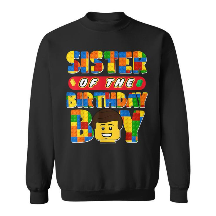 Sister Of The Birthday Boy Building Brick Family Matching Sweatshirt
