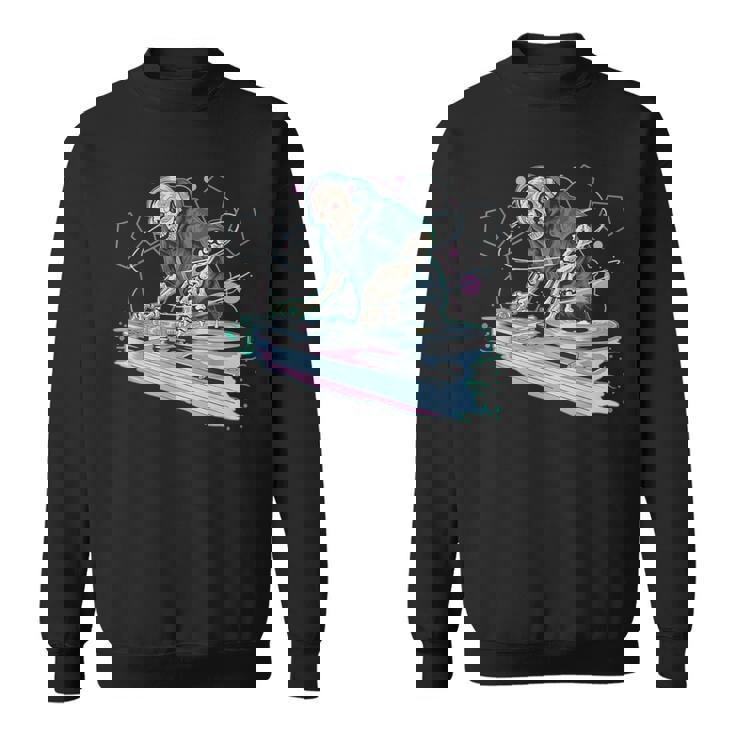 Skeleton Dj Music Mixer Record Decks Musician Music Lover Sweatshirt