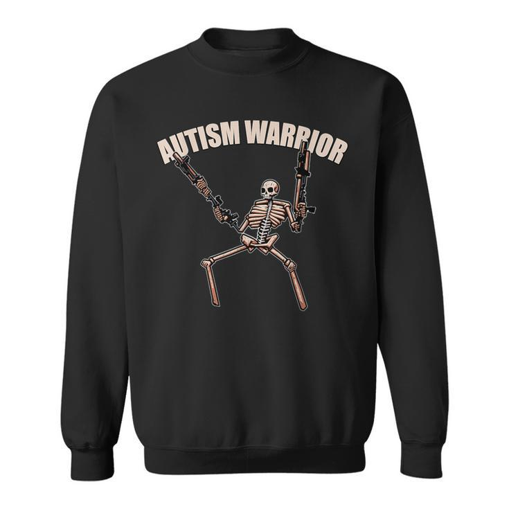 Skull Autism Warrior Autism Skeleton Meme Autism Awareness Sweatshirt