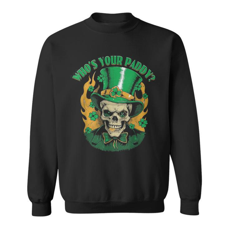 Skull Vintage Retro Who’S Your Paddy St Patrick's Day Sweatshirt