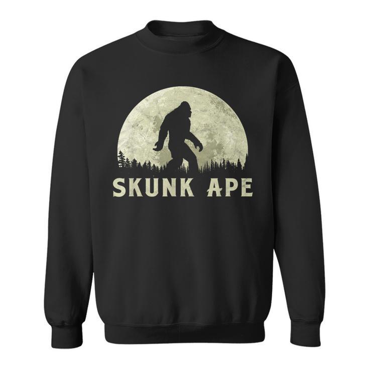 Skunk Ape Bigfoot Moon Silhouette Retro Believe Sweatshirt