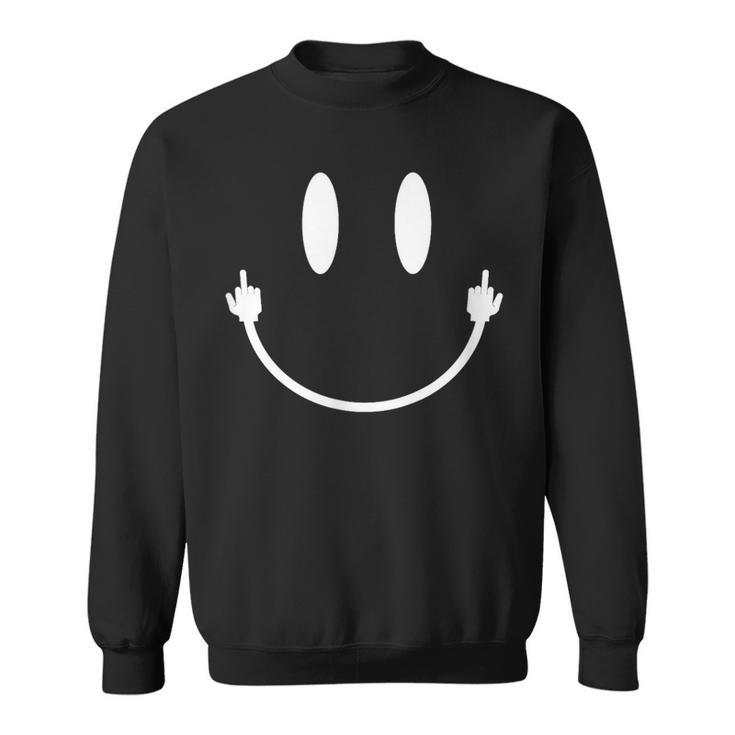 Smile Face Middle Finger Hand Sarcasm Meme Smile Face Sweatshirt