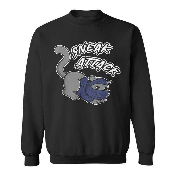 Sneak Attack Thief Gamer Video Gamer Fun Gaming Cat Sweatshirt