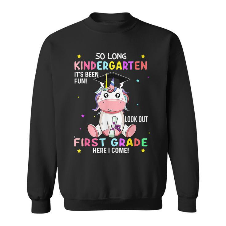 So Long Kindergarten Graduation Class 2024 Unicorn Girls Sweatshirt