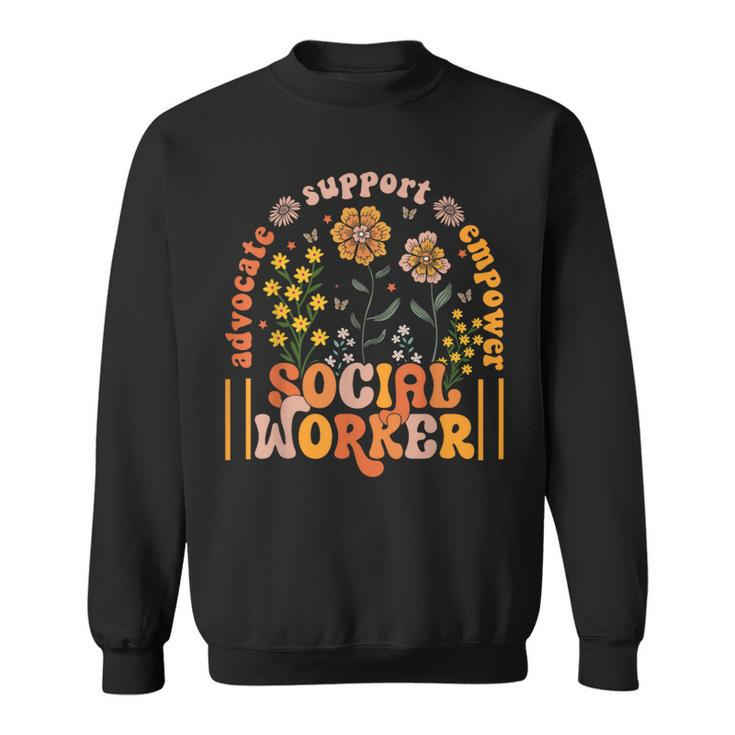 Social Worker Social Work Month Work Love Groovy Sweatshirt