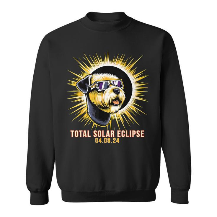 Soft-Coated Wheaten Terrier Dog Watching Total Solar Eclipse Sweatshirt