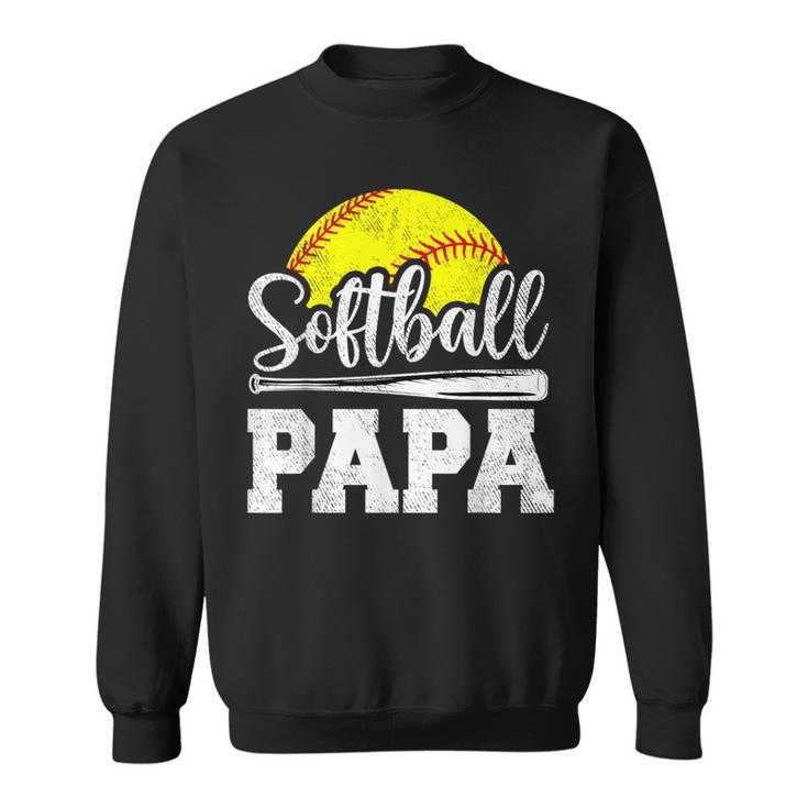 Softball Papa Softball Player Game Day Father's Day Sweatshirt