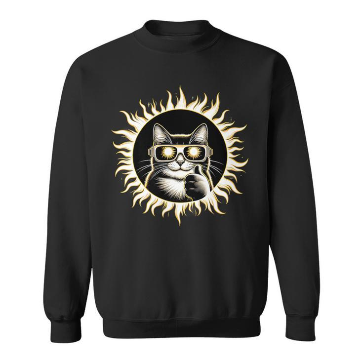 Solar Eclipse 2024 Cat In Solar Glasses Sweatshirt
