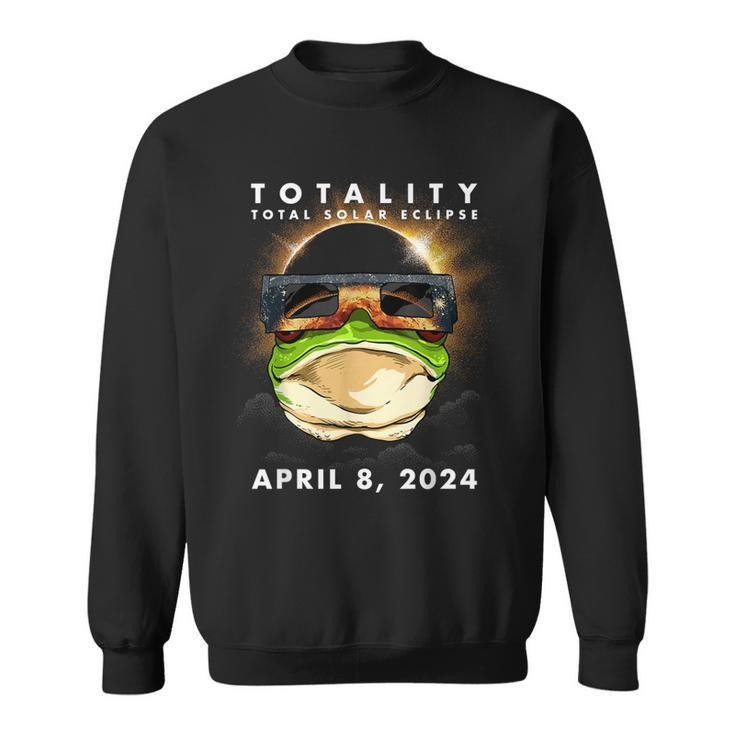 Solar Eclipse 2024 Frog Wearing Eclipse Glasses Sweatshirt