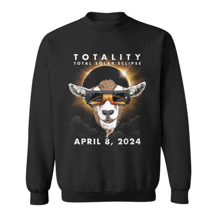 Solar Eclipse 2024 Goat Wearing Eclipse Glasses Sweatshirt