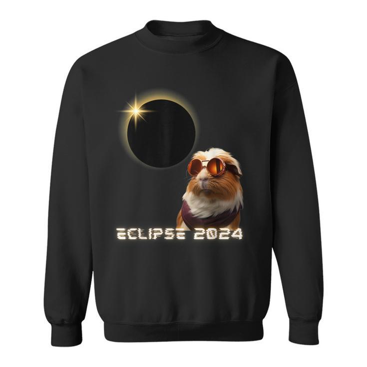 Solar Eclipse 2024 Guinea Pig Wearing Glasses Sweatshirt