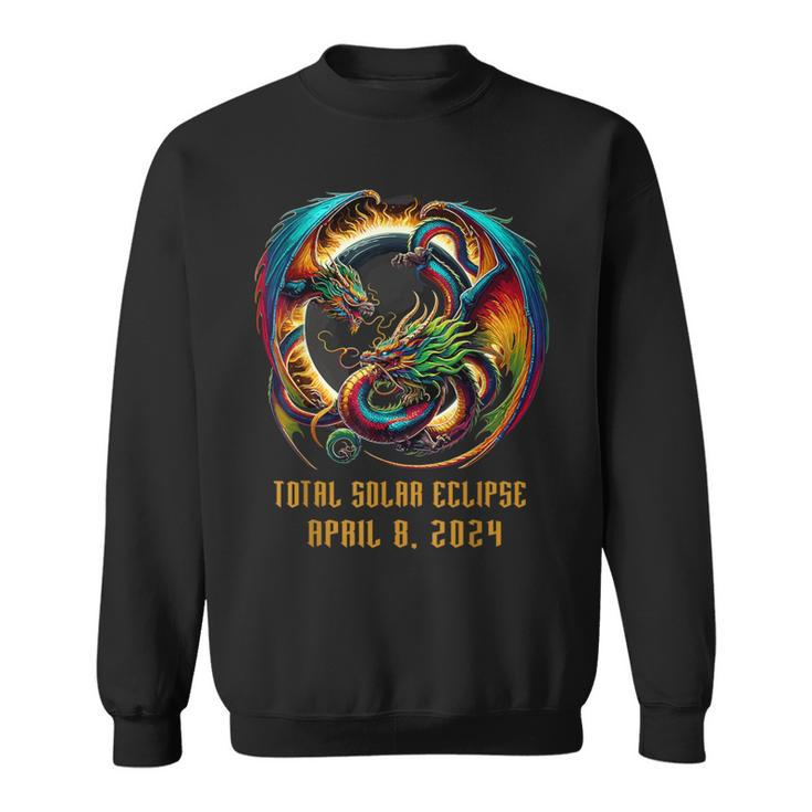 Solar Eclipse 2024 Mystical Dragon Fantasy Lover Sweatshirt