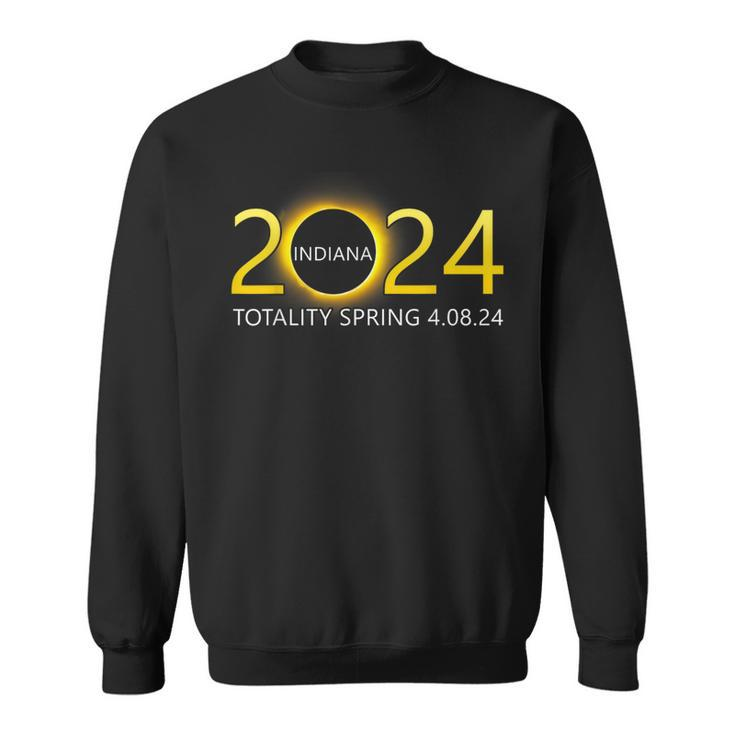 Solar Eclipse 2024 Party Indiana Totality Total Usa Map Sweatshirt