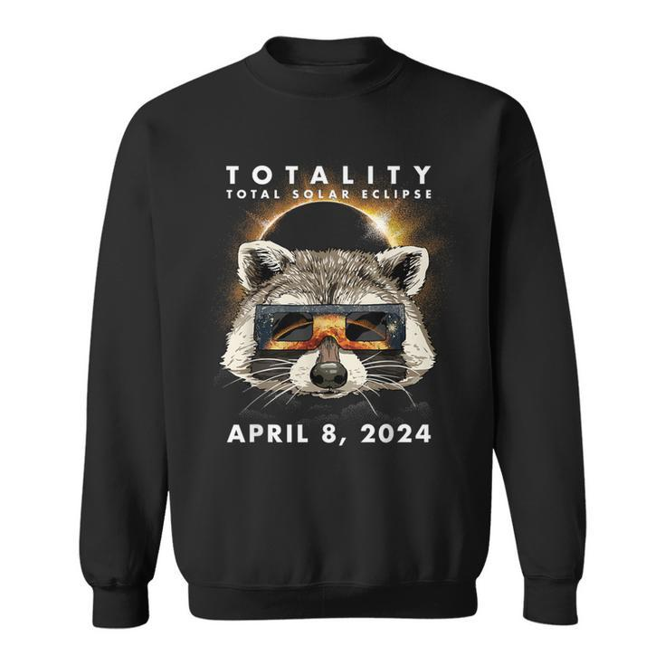 Solar Eclipse 2024 Raccoon Wearing Eclipse Glasses Sweatshirt