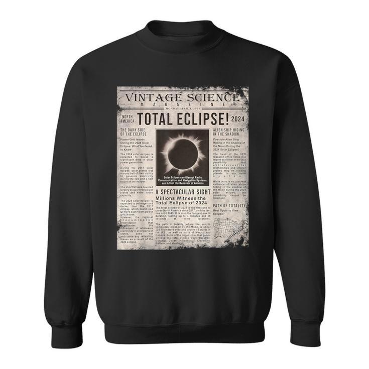 Solar Eclipse 2024 Total Eclipse Vintage Graphic Sweatshirt