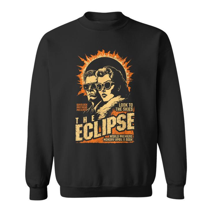 Solar Eclipse 2024 Vintage Science Fiction Movie Poster Sweatshirt