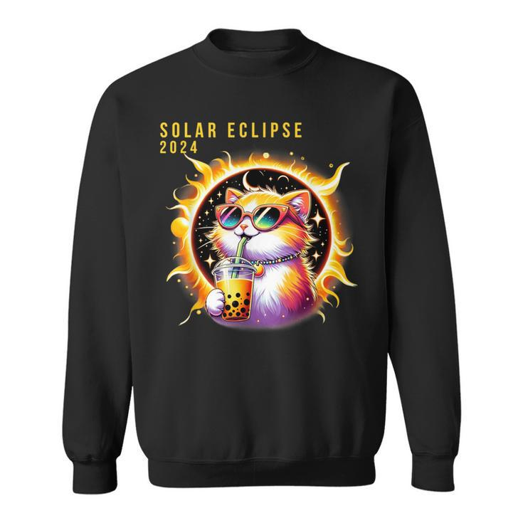Solar Eclipse April 8 2024 Astronomy Kawaii Cat Lover Sweatshirt