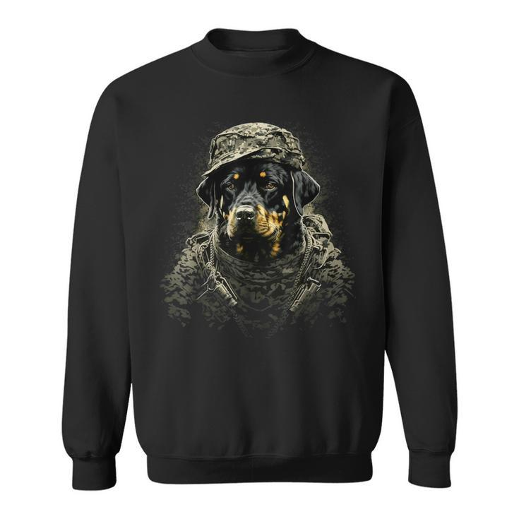 Soldier Rottweiler Army Military Rottweiler Sweatshirt