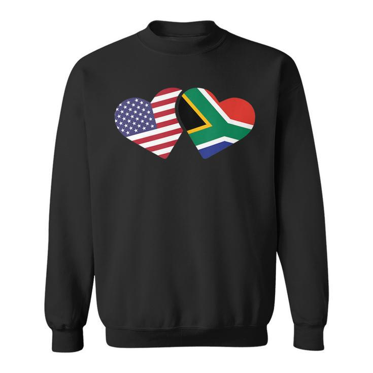 South Africa Usa Flag Heart South African American Sweatshirt