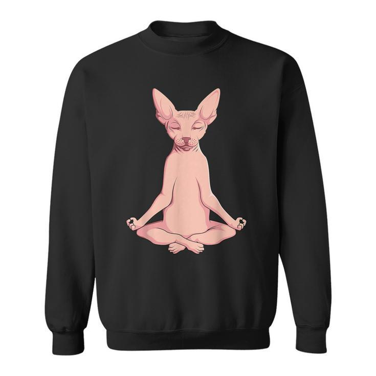 Sphynx Cat Yoga Meditation Breeder Hairless Pet Lover Sweatshirt