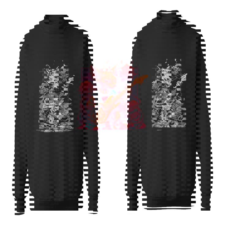 Sphynx Chat Jouant Guitare Électrique Rock Sweater e