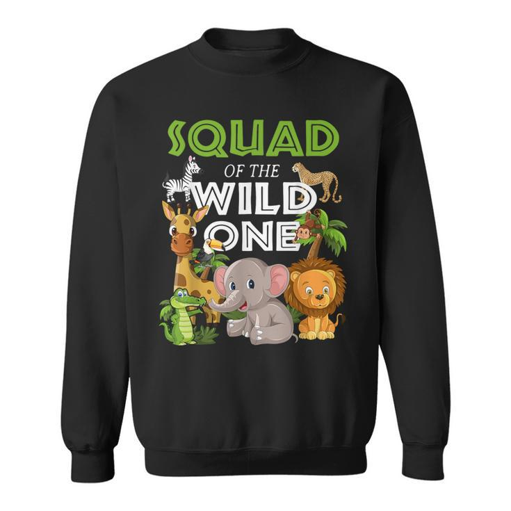 Squad Of The Wild One Zoo Birthday Safari Jungle Animal Sweatshirt