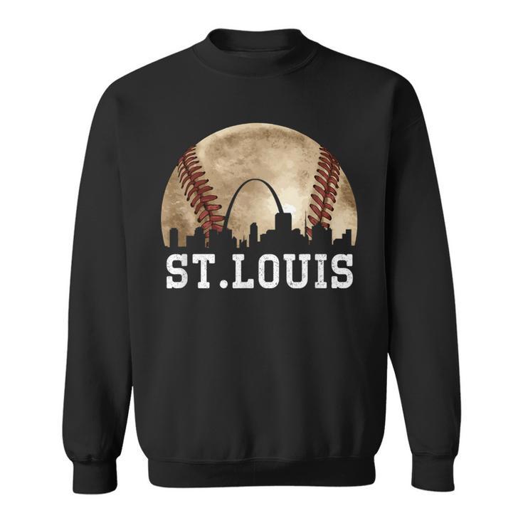 St Louis Skyline City Vintage Baseball Lover Sweatshirt