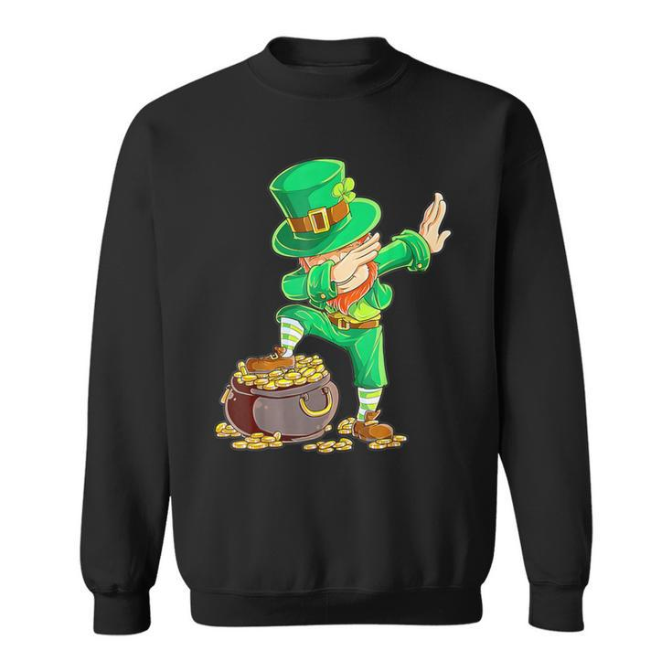 St Patrick's Day Dabbing Leprechaun Boys Dab Dance Sweatshirt