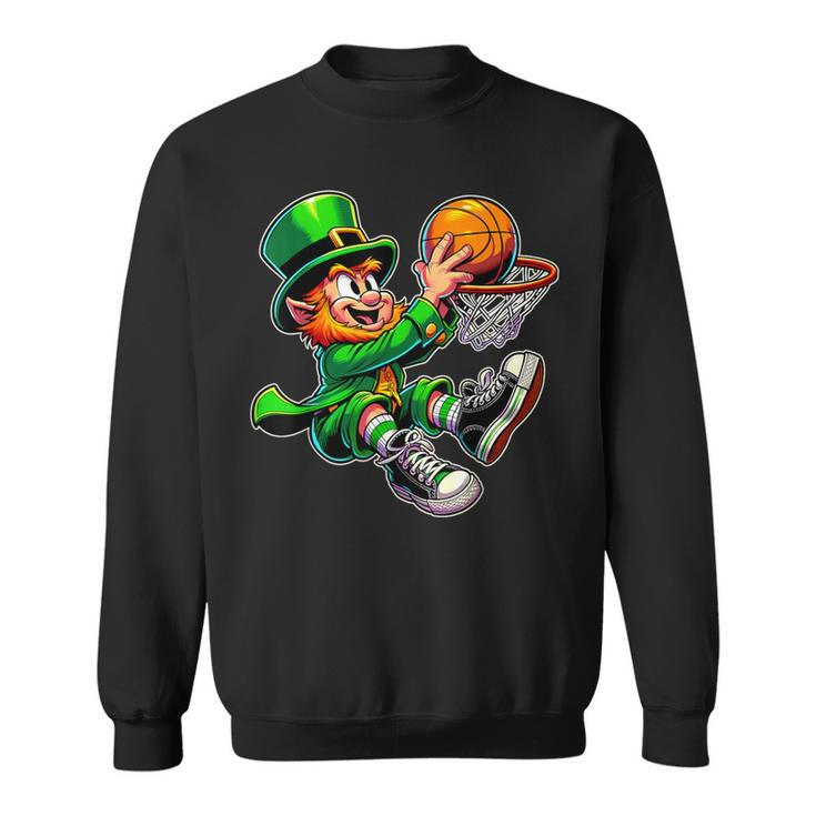 St Patrick's Day Irish Leprechaun Basketball Player Dunk Sweatshirt