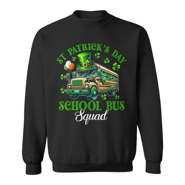 St Patrick's Day School Bus Squad Clovers School Bus Driver Sweatshirt