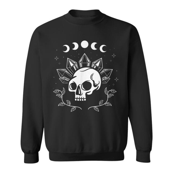 Stars Skull Pagan Gothic Crystals Wiccan Witch Moon Occult Sweatshirt