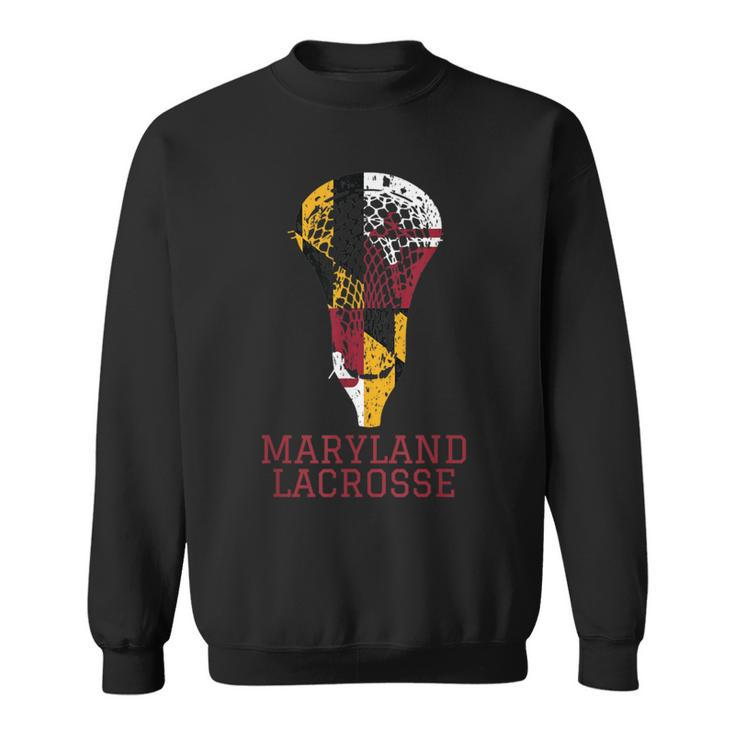 State Of Maryland Flag Lacrosse Team Player Lax Coach Sweatshirt