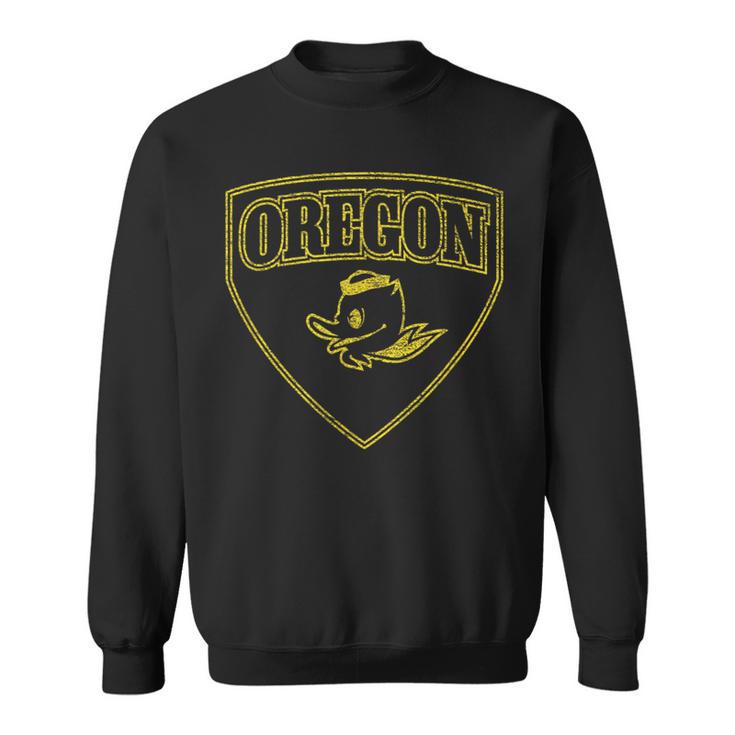 State Of Oregon Heroic Emblem Yellow Knockout Sweatshirt