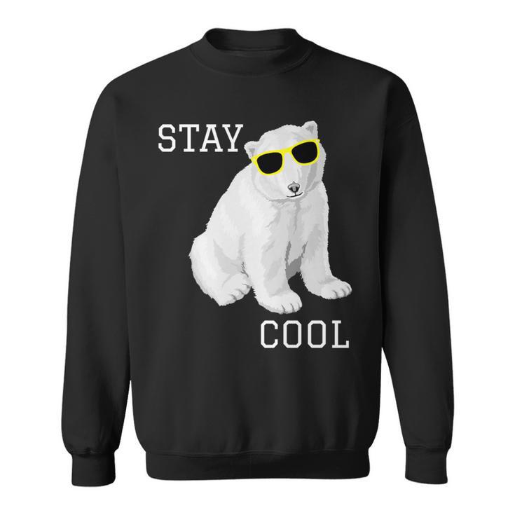 Stay Cool Cute Baby Polar Bear Cub With Sunglasses Sweatshirt