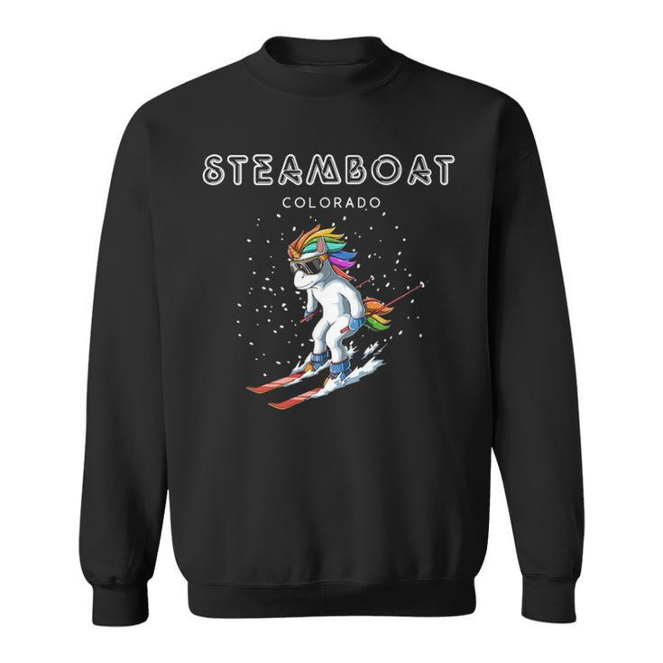Steamboat Colorado  Unicorn Usa Ski Resort 80S Retro Pullover Sweatshirt
